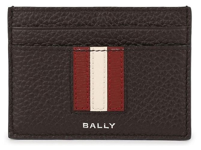 Bally Tarjetero con cinta Castaño
