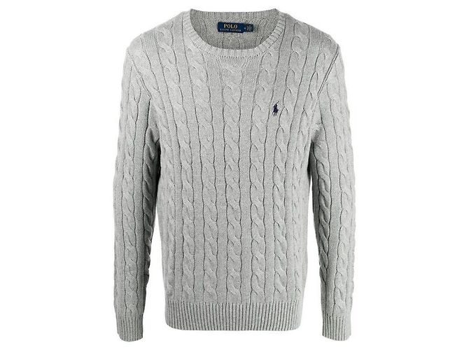 Ralph Lauren Cable Knit with Pony Logo Embroidery Brown