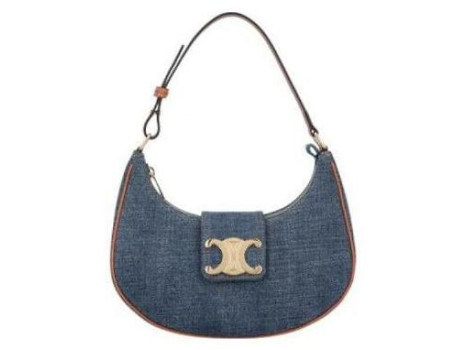 Céline Borsa a spalla media in denim Blu