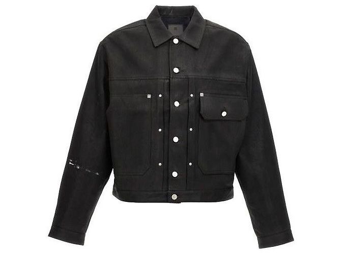 Givenchy Beschichtete Jeansjacke Schwarz 