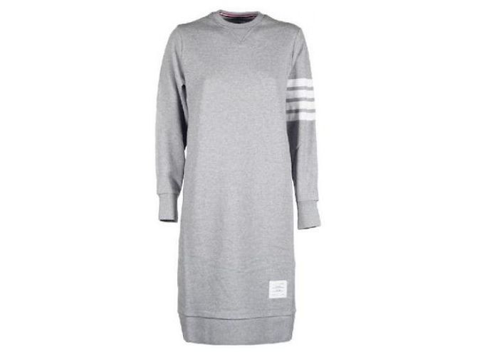 Thom Browne Stripe RWB Loop Back Kleid Braun