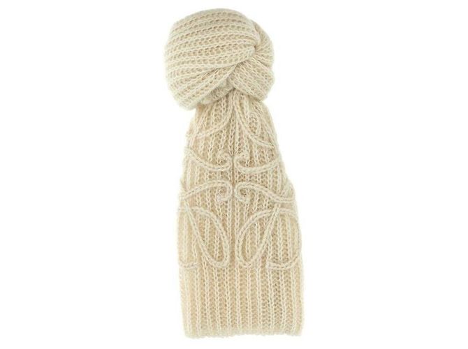 Loewe Sciarpa Anagram in misto mohair Bianco