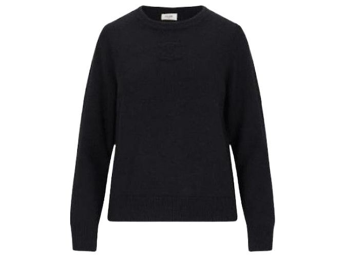 Céline Pullover mit Rundhalsausschnitt aus Heritage-Kaschmir Schwarz 