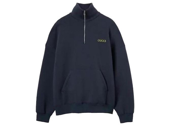 Gucci Sweatshirt mit halbem Reißverschluss Blau