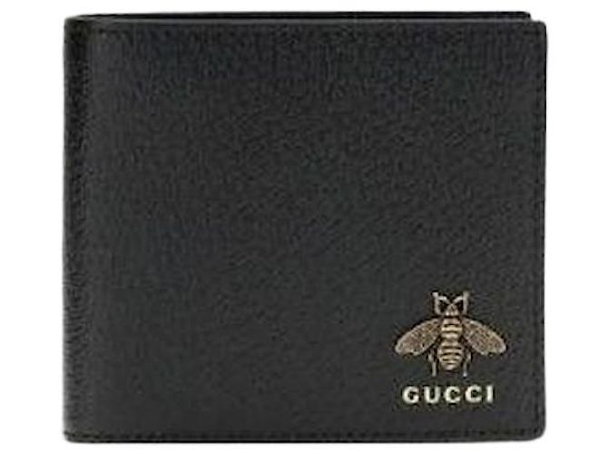 Gucci Bee Logo Patch Leather Wallet