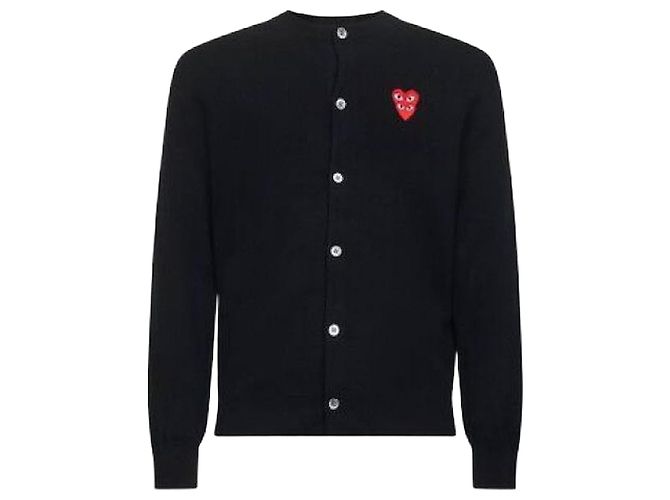 Comme Des Garcons Rundhals-Doppelpullover in Burgunder mit AX-Emblem