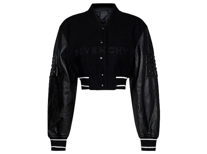 Givenchy Cropped Varsity Jacket Black