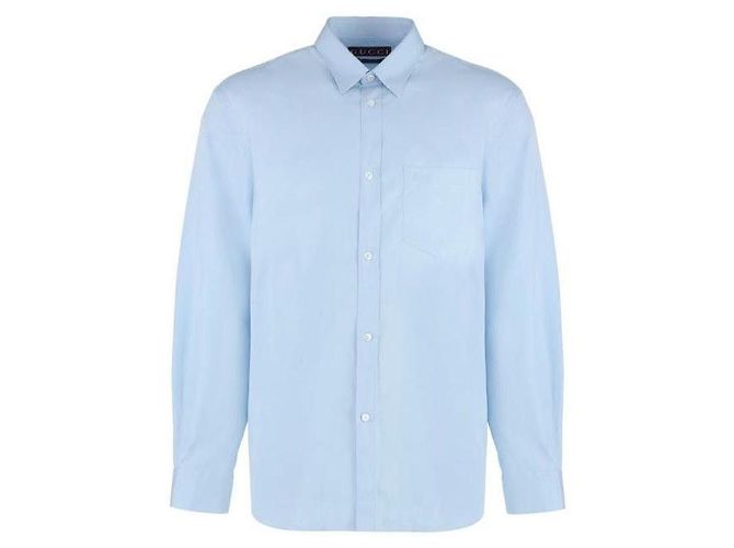 Gucci Camisa de popelina de algodón Azul