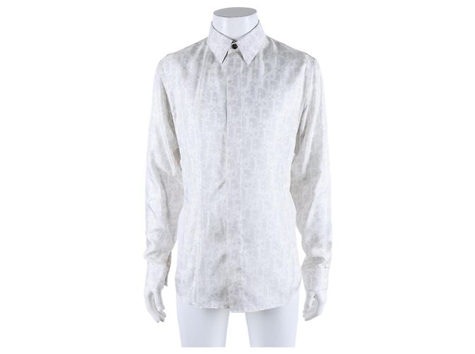 Camicia in seta a maniche lunghe Dior Homme Marrone