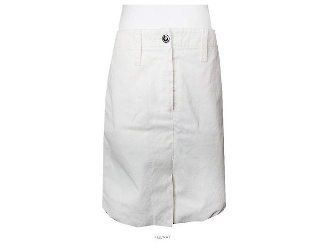 Chanel Weißer Jeansrock