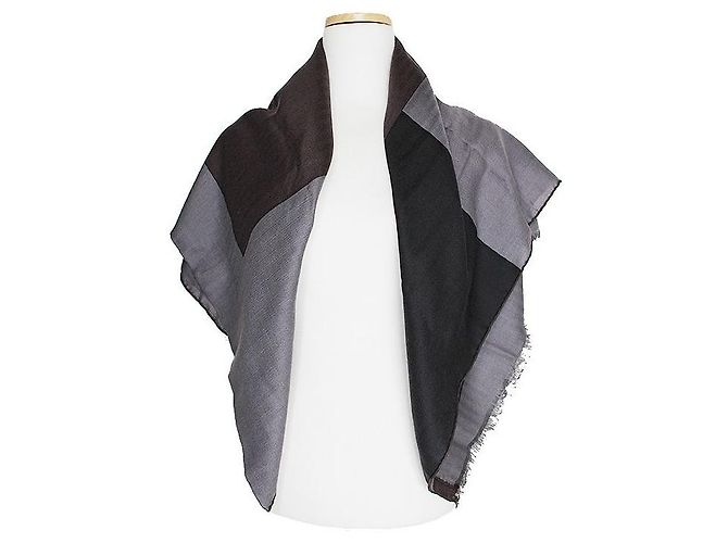 Hermès Sciarpa in cashmere e seta a spina di pesce Marrone