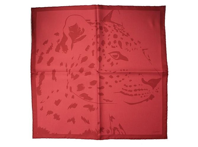 Cartier Bufanda Petit de Seda Rojo Ladrillo Roja