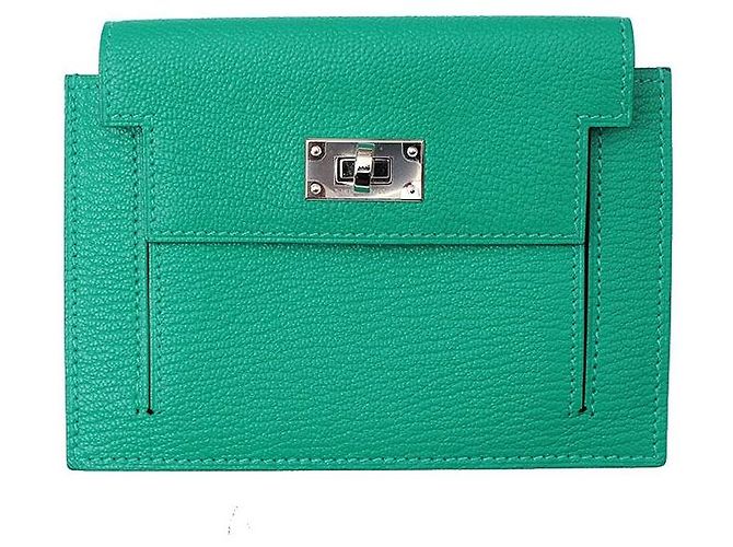 Hermès Kelly Pocket Compact Card Holder Green