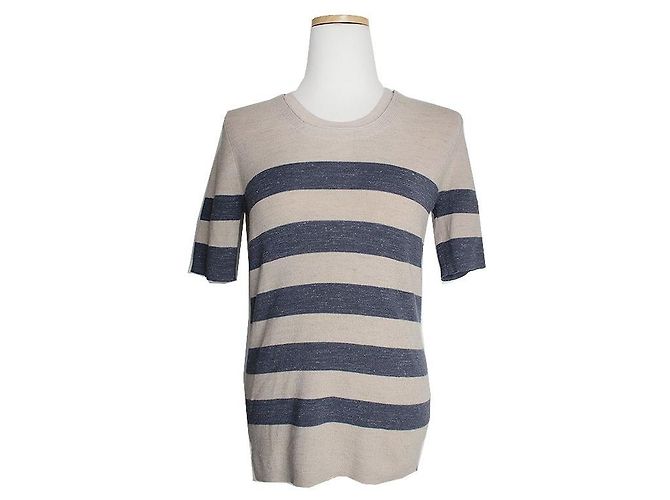 Burberry Britt Marineblau gestreifter Stricktop