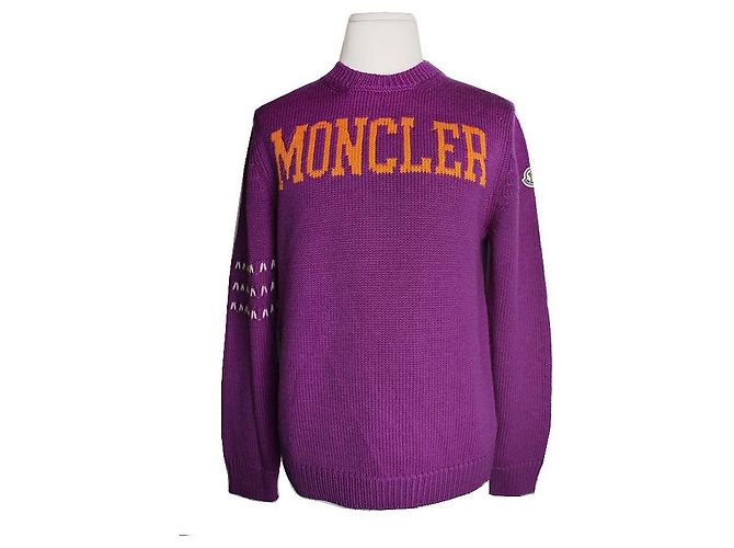 Moncler Violetter Woll Herren Strickoberteil Lila