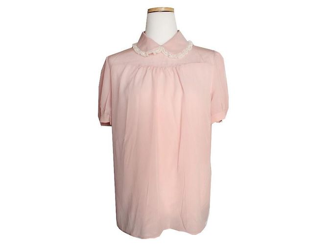 Miu Miu Blusa de seda rosa Indie