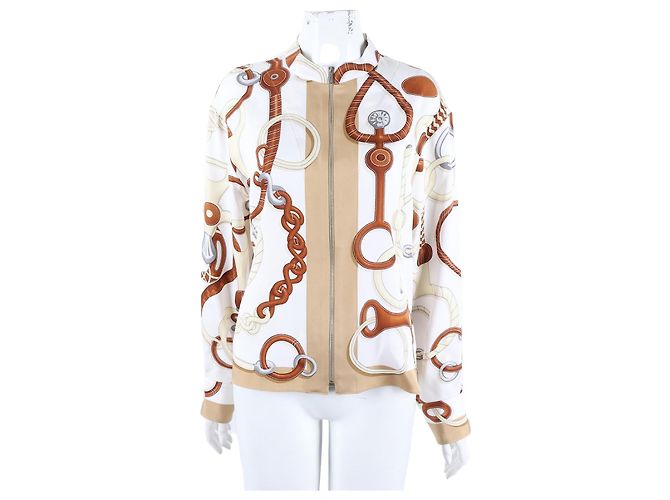 Giacca in seta con zip Hermès Multicolore