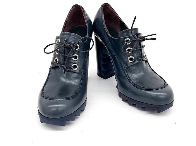 Botines Jil Sander de cuero azul marino