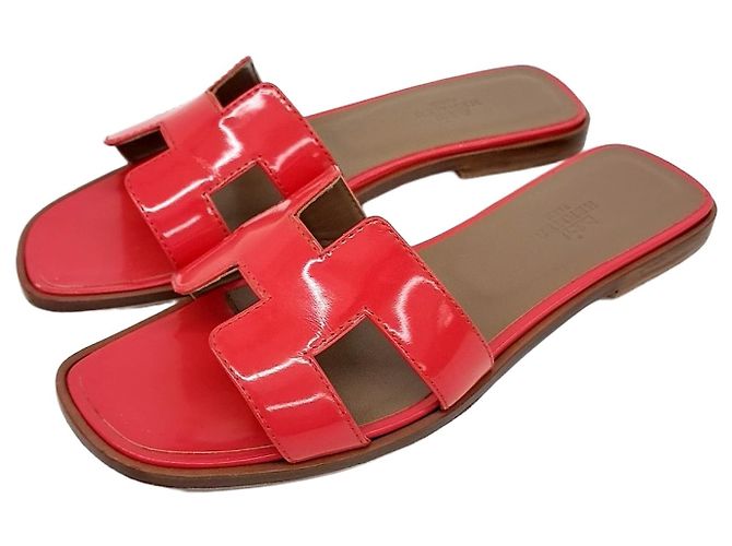 Hermès Oran Sandalen Rot