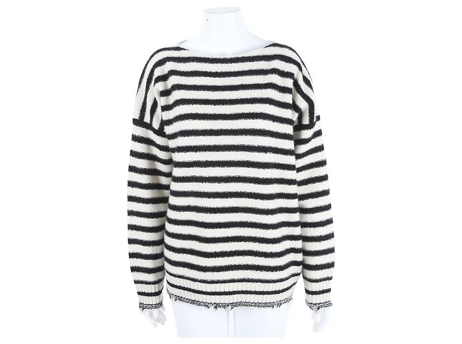 Langarm-Strickoberteil Christian Dior Weiß 