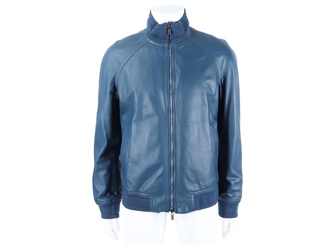 Hermès Reversible Leather Jacket Blue