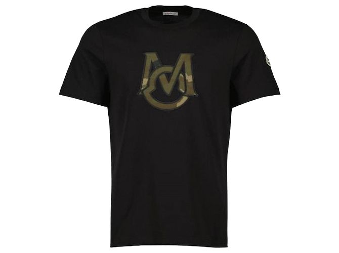 Moncler Cotton Monogram T-Shirt Black