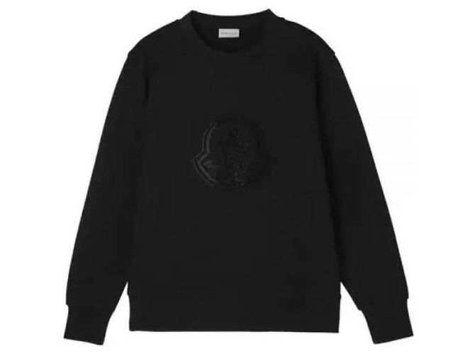 Moncler Baumwoll-Sweatshirt mit Kristall-Logo Schwarz