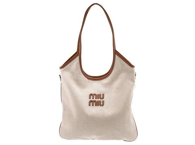 Miu Miu Bolsa de lona regular ACRN Marrom