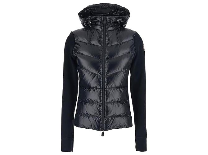 Moncler Moletom com capuz e zíper com patch de logo