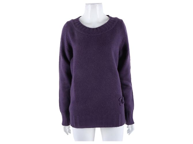 Chanel Kaschmir Pullover mit langen Ärmeln Lila 