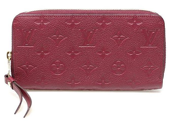 Louis Vuitton Monogram Empreinte Raisin Zippy Wallet Long Wallet Red