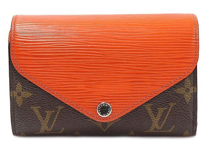 Louis Vuitton Monogram Canvas Piment Epi Leather Marie Lou Compact Wallet Red