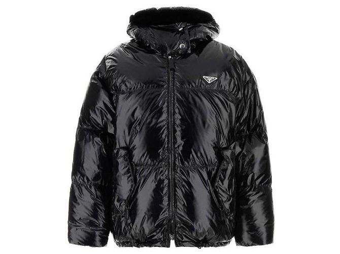 Prada Nylon Daunenjacke Rina Schwarz