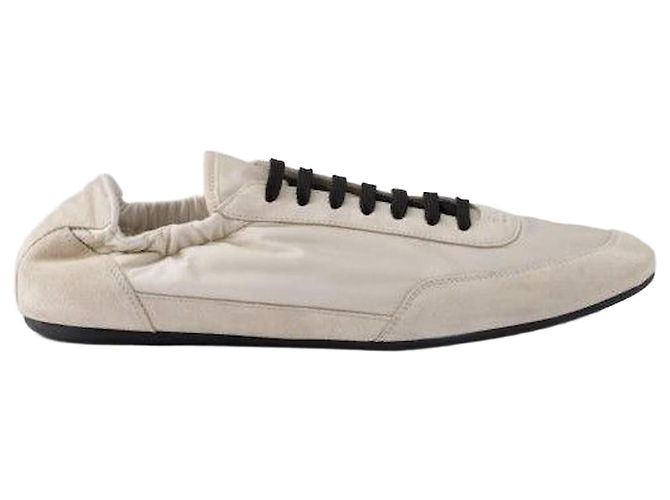 Prada Sneakers Lina in nylon e suede Bianco