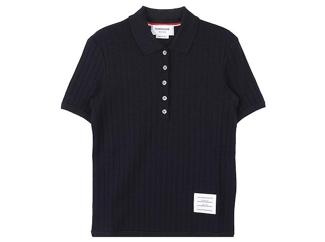 Thom Browne Poloshirt mit kurzen Ärmeln Blau