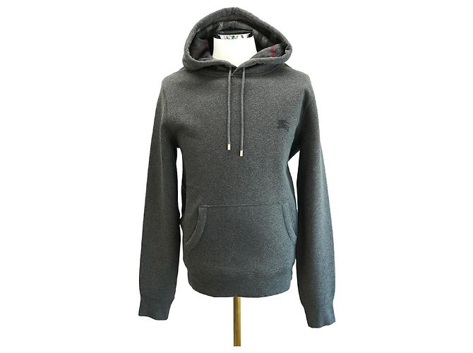 Burberry Men's Hoodie Charcoal Cotton Pullover Brown