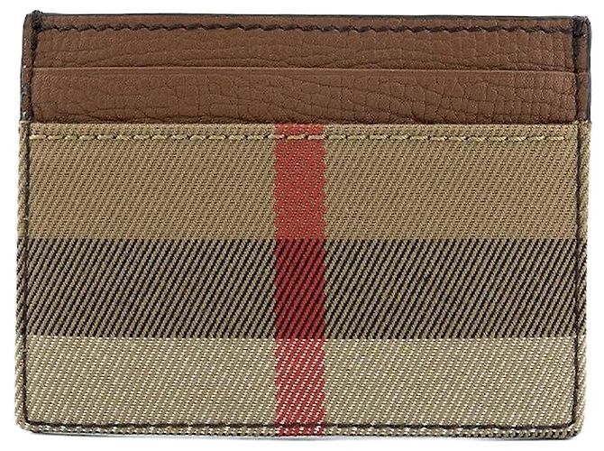 Burberry House Check Card Holder Brown Canvas