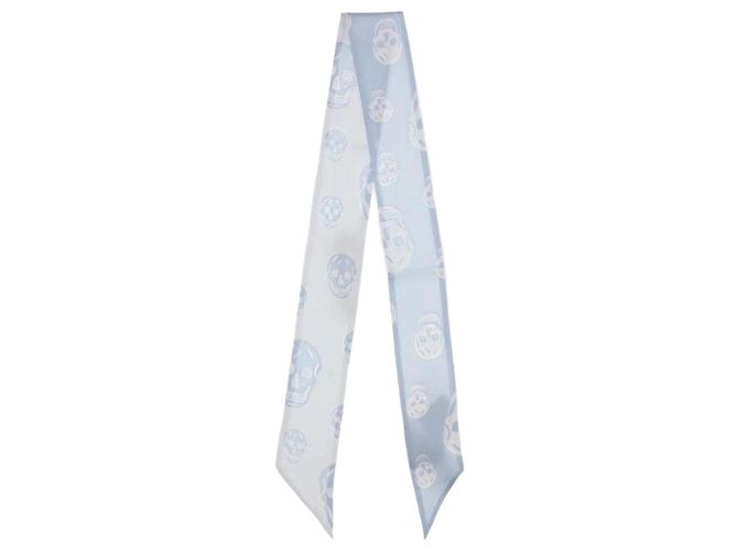 Alexander Mcqueen Cachecol Ribbon Skull Azul