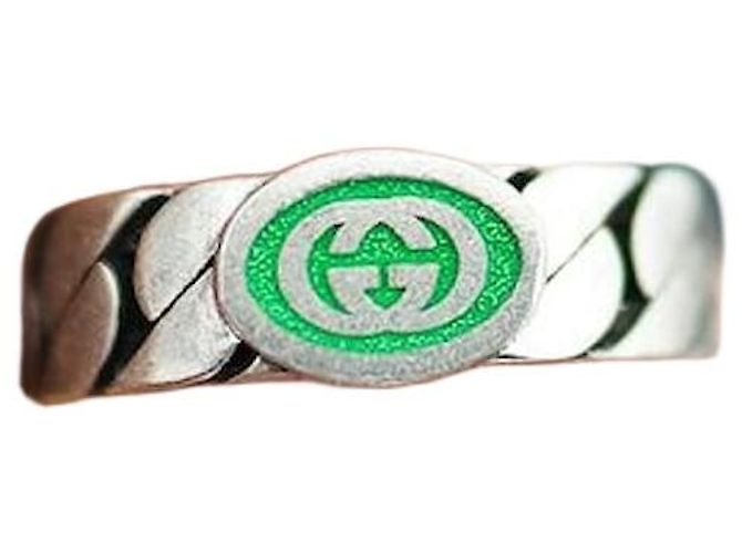 Gucci Interlocking Antique Silver Ring Silvery