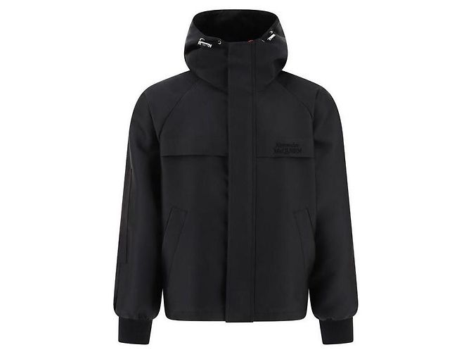 Alexander Mcqueen Embroidered Logo Jacket Black