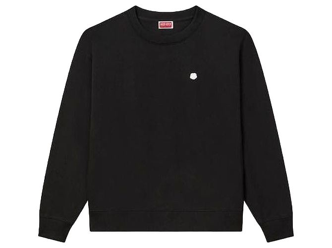 Kenzo Sweatshirt mit Blumenlogo Schwarz 