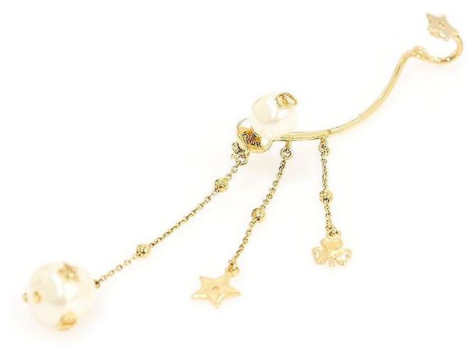Dior Perlen Ohrstecker mit goldener Oberfläche SHINY-D