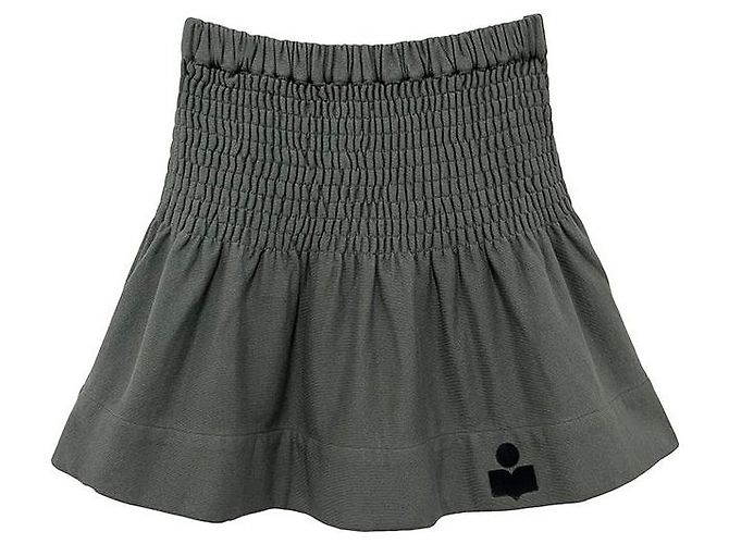 Isabel Marant Gonna Mini Smocking PACIFICA Etoile Slate Marrone