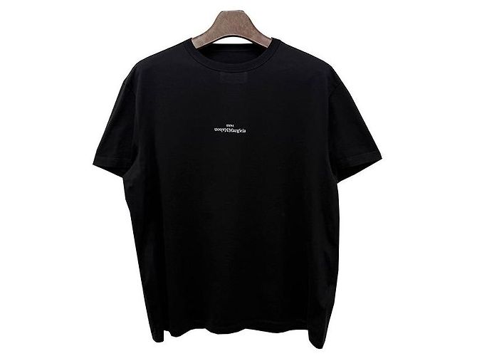 Maison Martin Margiela Distorted Logo Stitch Short Sleeve T-Shirt Black