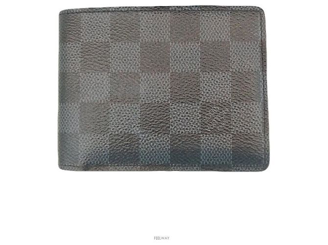 Louis Vuitton Billetera múltiple para hombres Damier Cobalt Castaño