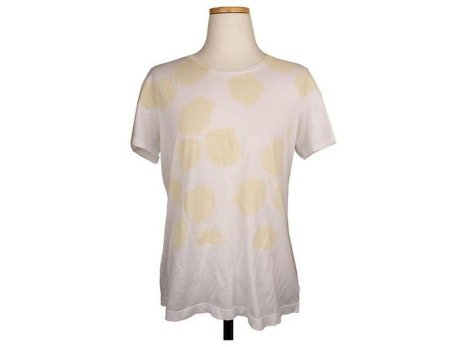 Jil Sander Weißes T-Shirt mit hellgelbem Druck