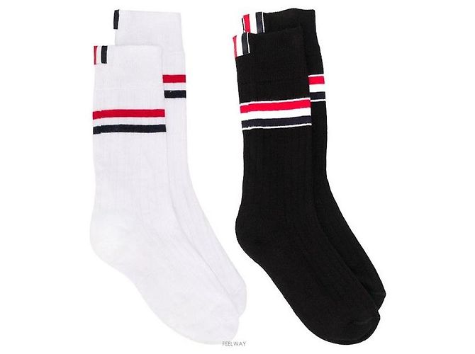 Thom Browne Athletic Stripe Socks Blue