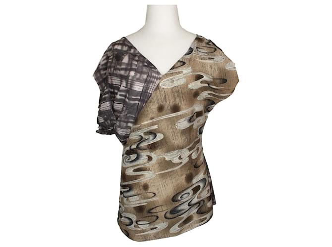 Marni Multi Patchwork Three-Dimensional Pattern Asymmetrical Top Multiple colors 