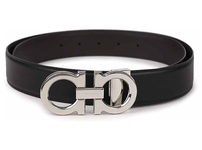 Salvatore Ferragamo Ceinture pré-découpée réversible Marron