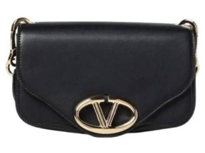 Valentino Borsa a spalla con piccolo logo Nero